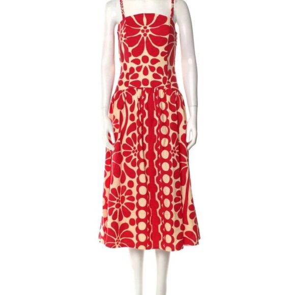 Christian Lacroix Dress Women's Size 12 Red And White A Line NWT - Picture 1 of 3